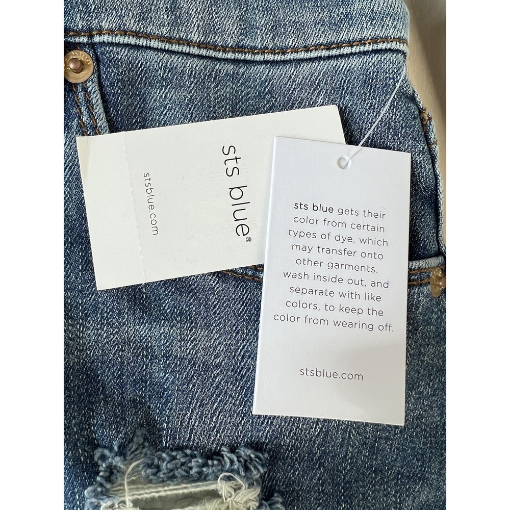 STS BLUE WOMENS AUBREY 10" HIGH RISE CUTOFF DENIM JEAN SHORTS 29 GRUNGE CLASSIC - Picture 10 of 15